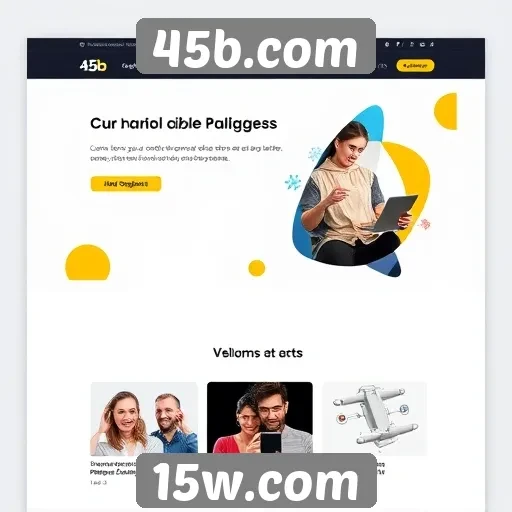 Acessibilidade e design do site 45b.com são modernos